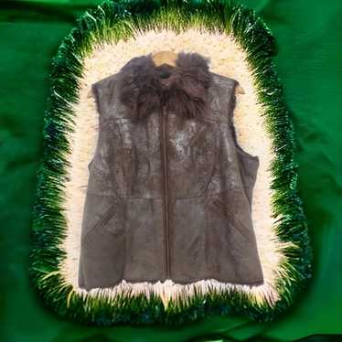 Vintage Spiegel  Suede/Faux Fur Women's Vest Jack… - image 1