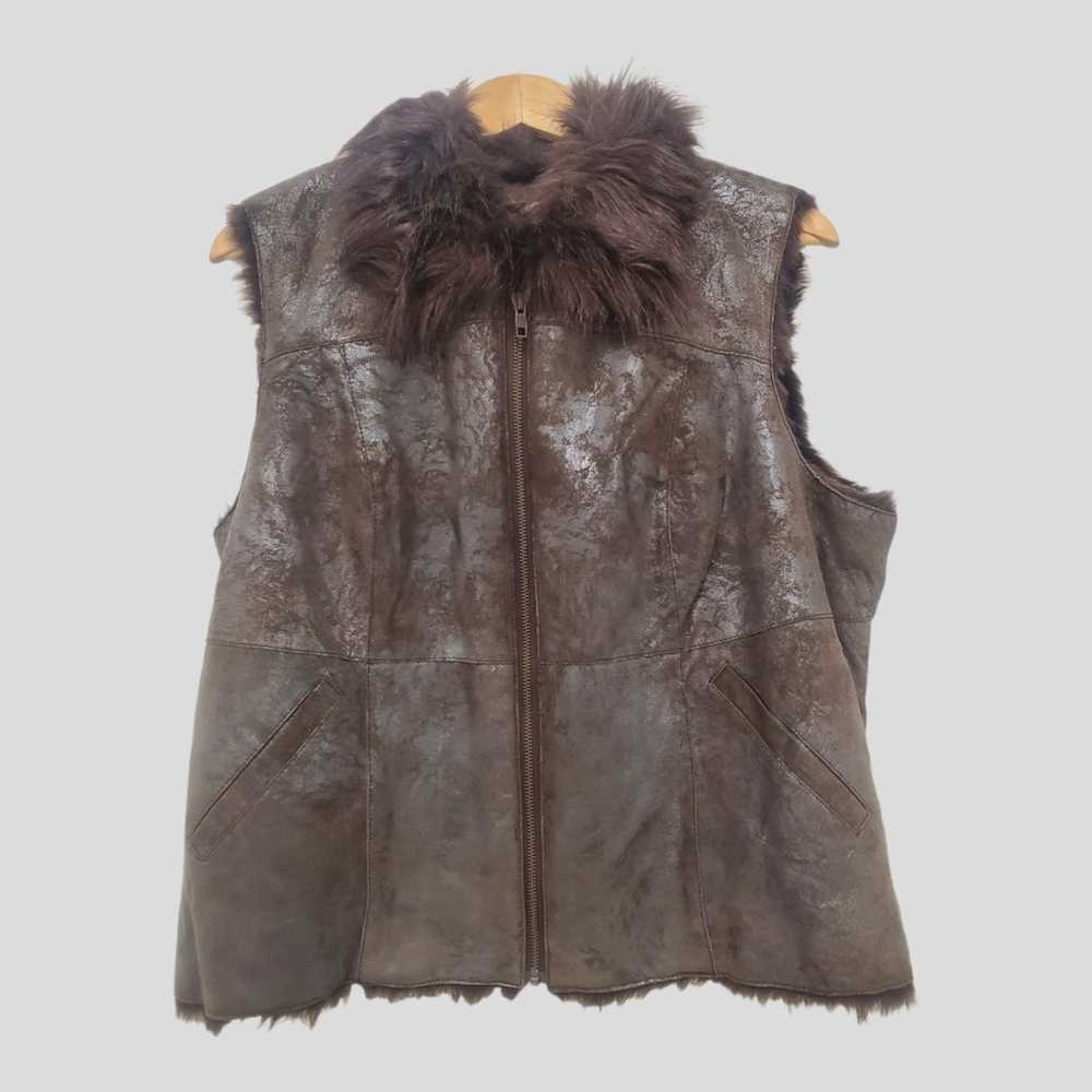 Vintage Spiegel  Suede/Faux Fur Women's Vest Jack… - image 2