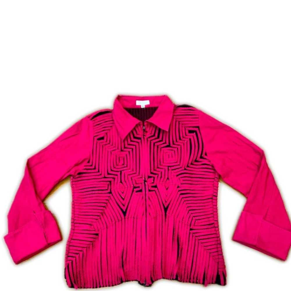 Obstinee by Ika pink mesh jacket with signature g… - image 1