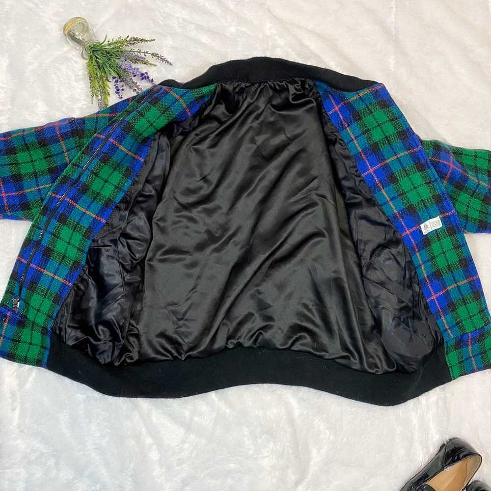 Vintage plaid wool bomber jacket - image 5