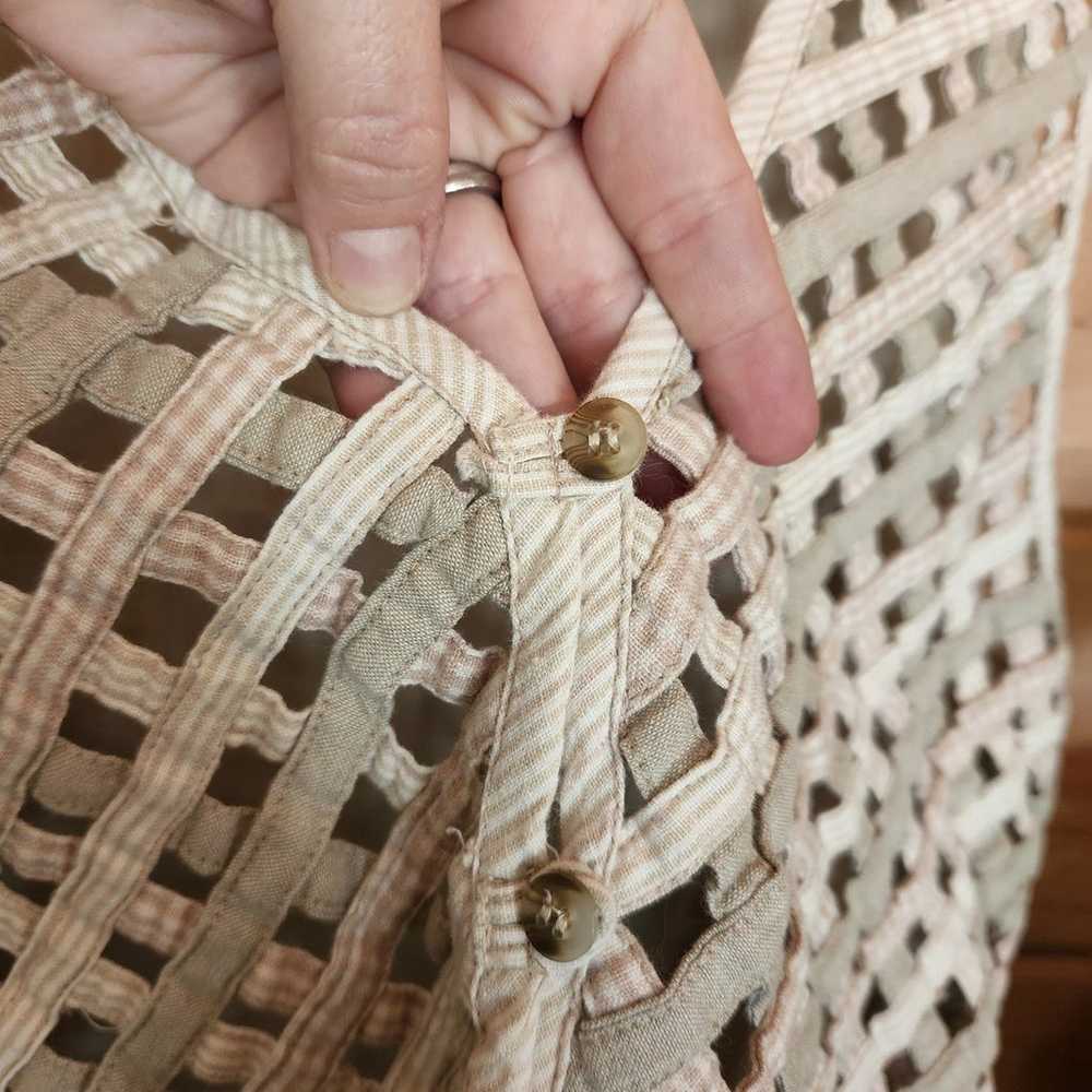 Chrysantheme Vintage Vest Lattice Basket Woven Ti… - image 5