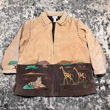 Vintage Quacker Factory Leather Safari Jacket - image 1