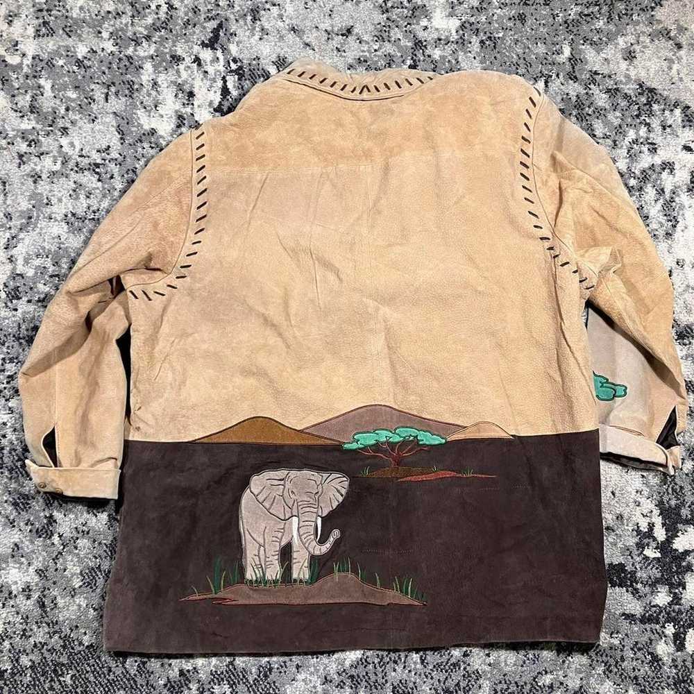 Vintage Quacker Factory Leather Safari Jacket - image 5