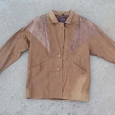 Vtg 80s Adler Suede Leather Coat