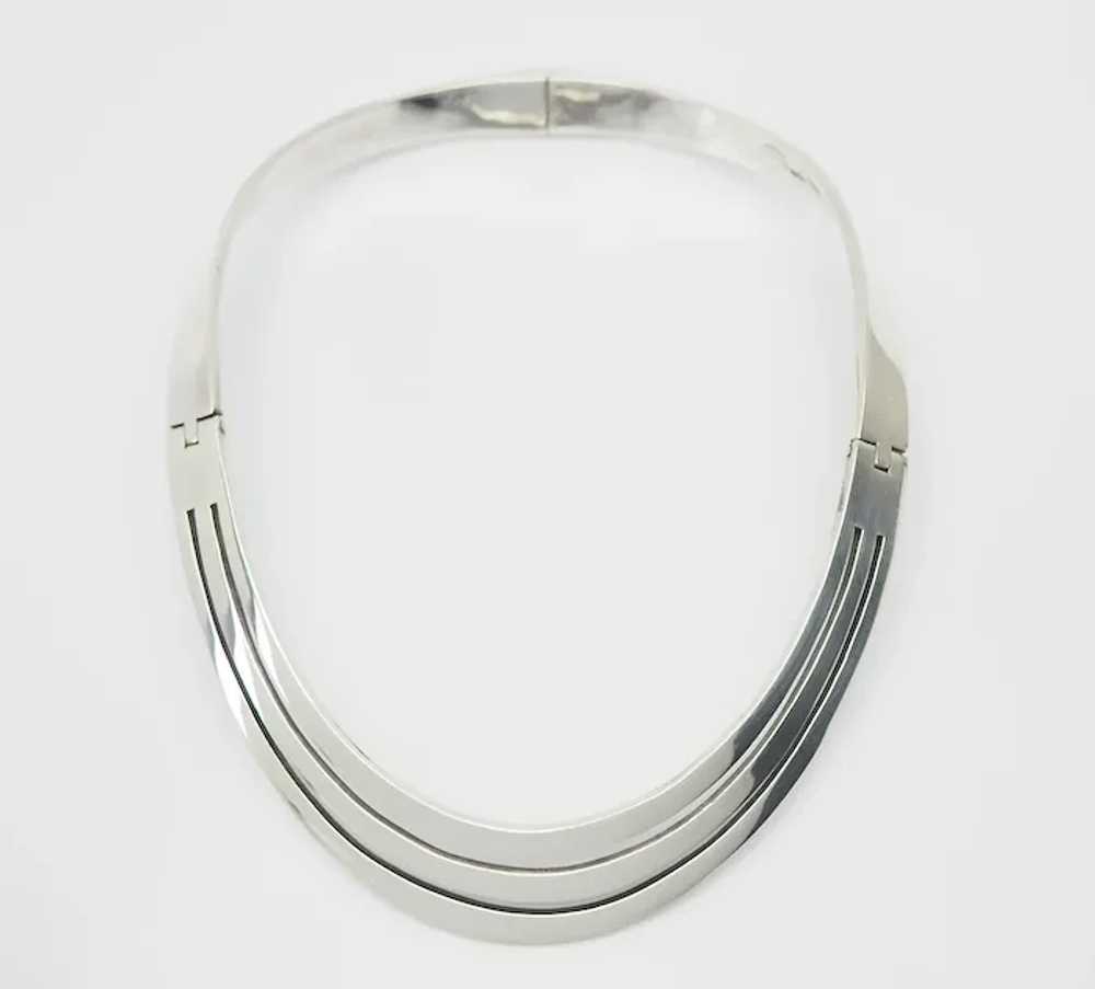 Modernist heavy sterling silver vintage necklace … - image 2