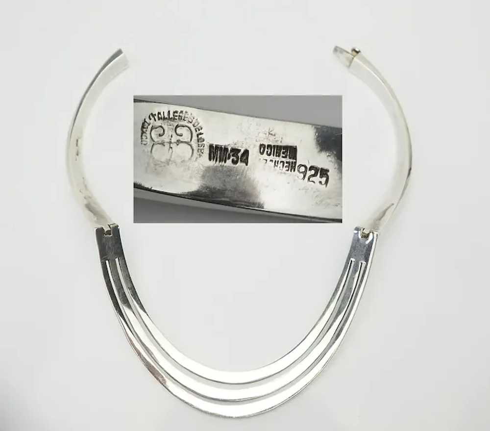 Modernist heavy sterling silver vintage necklace … - image 4