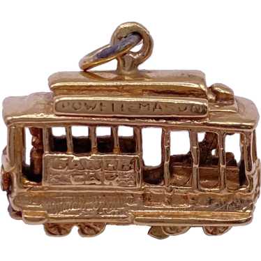 Mechanical Cable Car Charm 14K Gold San Francisco