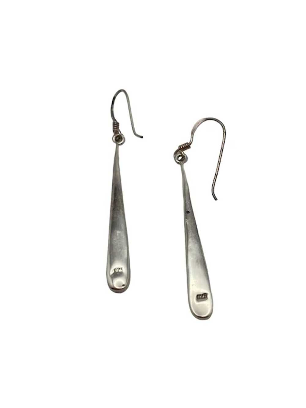 Sterling Silver and Abalone Long Dangle Earrings - image 6