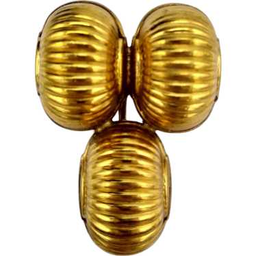 Gold Tone Metal Dress Clip - image 1