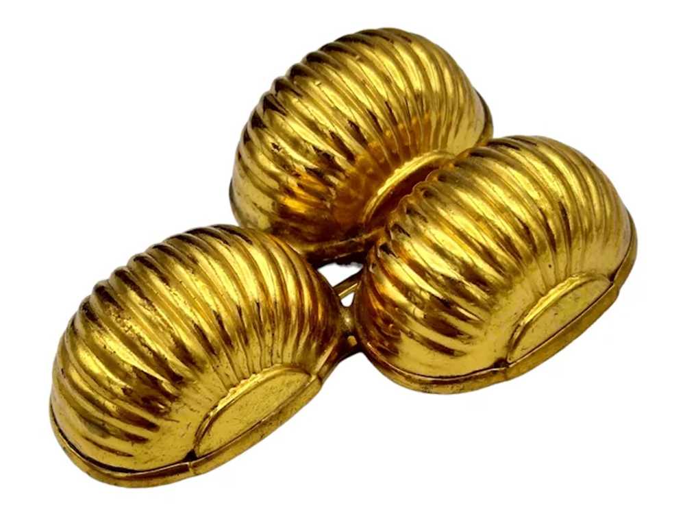 Gold Tone Metal Dress Clip - image 3