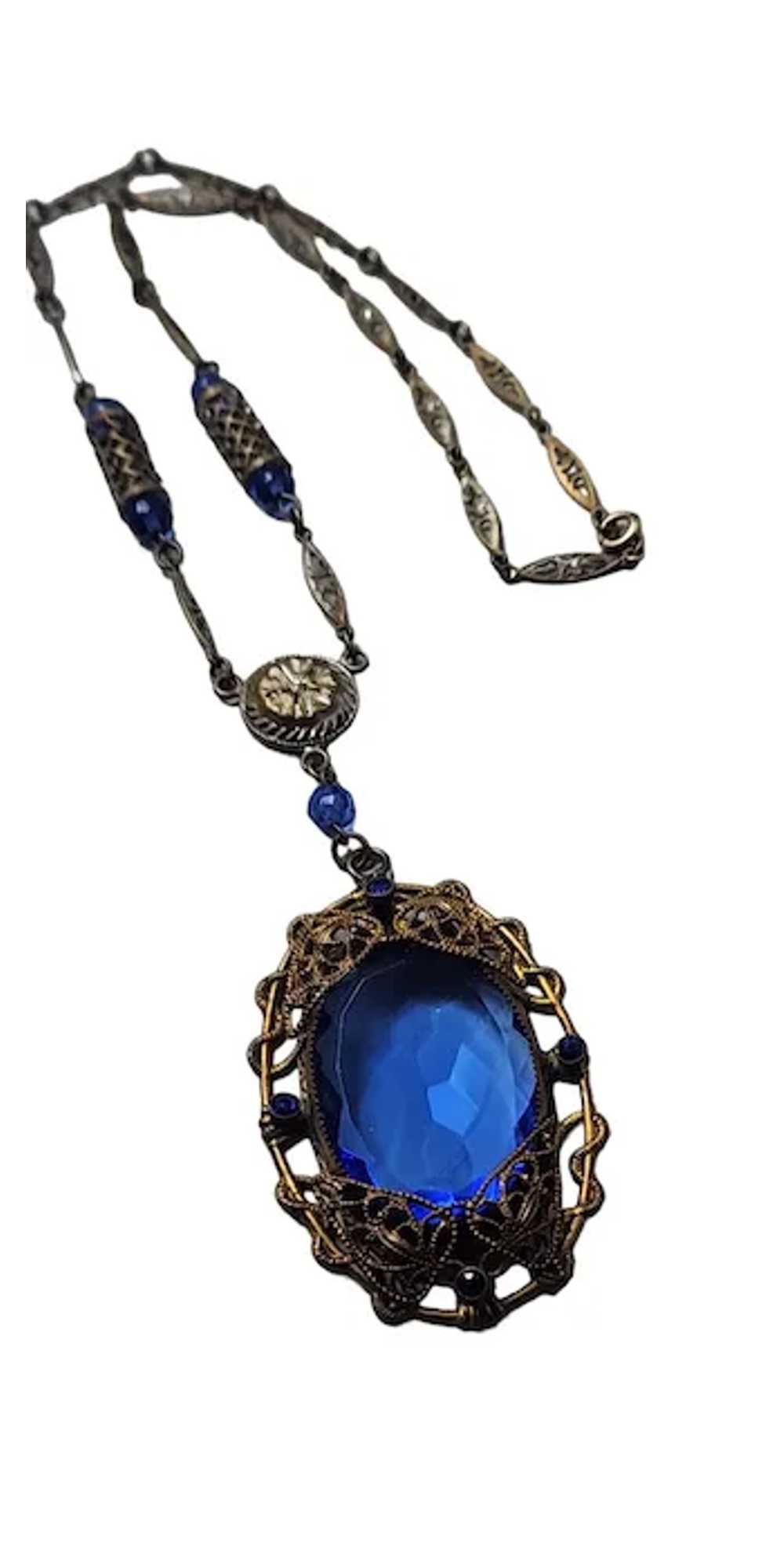 Antique Art Deco Pendant Necklace (A3134) - image 3