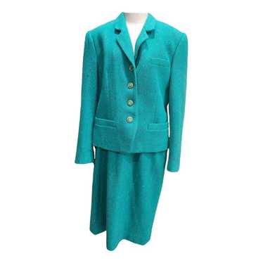Pre-owned Women's Carlisle Wool 2pc Pant Suit, Green, Jacket Sz. 8 Pants  Size 10