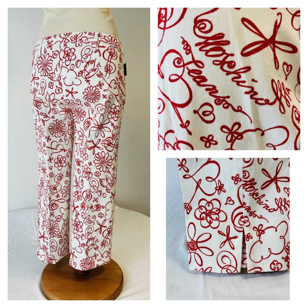 パンツ MOSCHINO Women Straight Pants A0335 3224 0001 White MOSCHINO Embellished pleated crepe straight-leg pants | THE