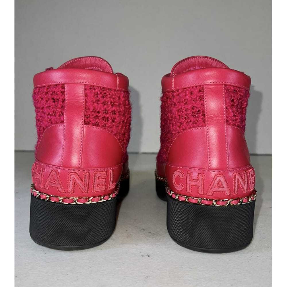 Chanel Tweed lace up boots - image 5