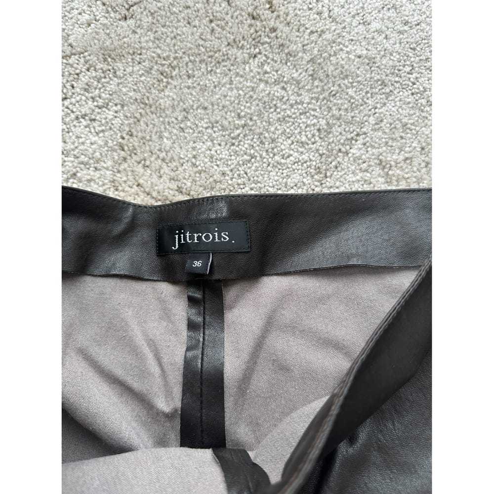 Jitrois Zipped Cuffs Stretch Leather Leggings Pants Black