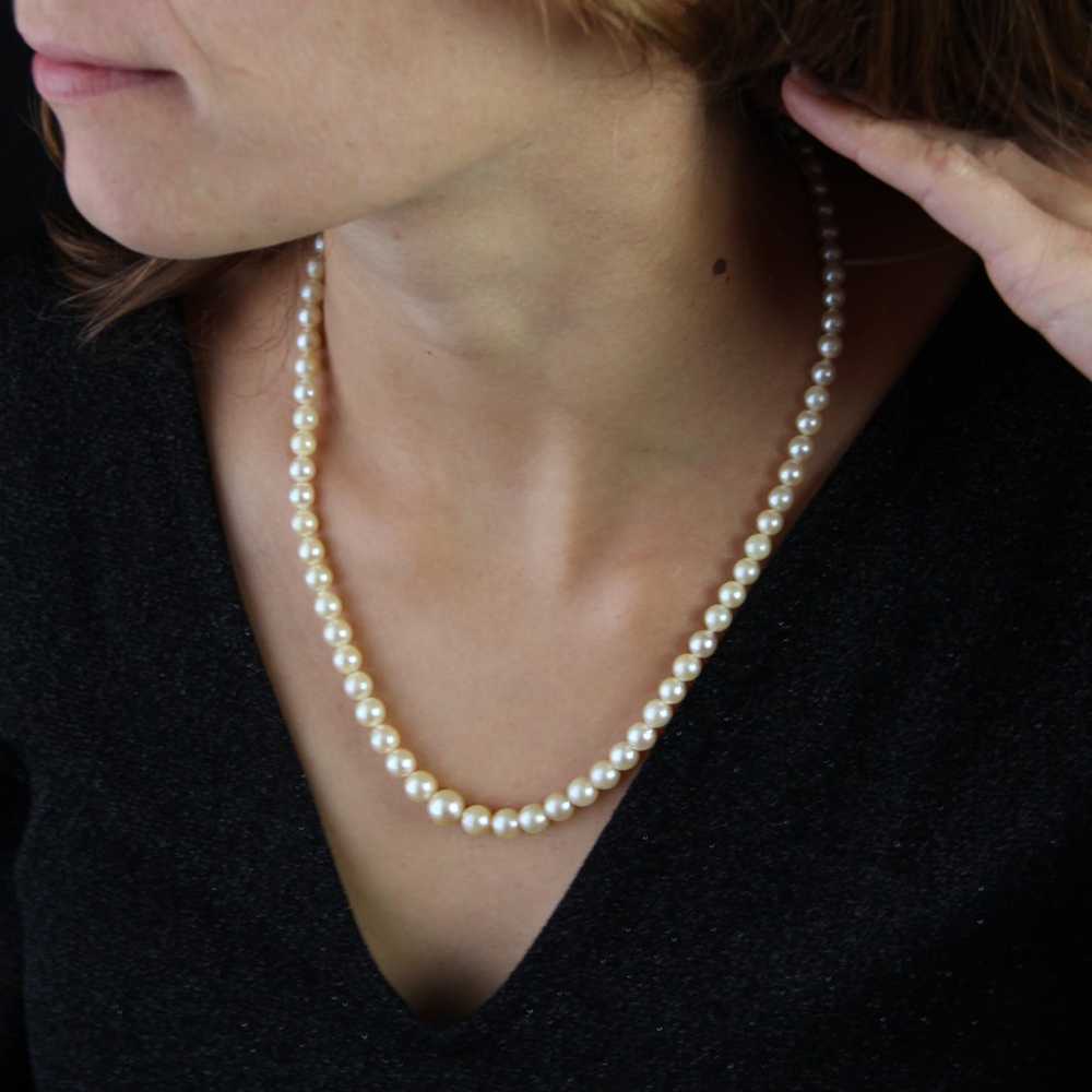 Vintage French 1970s Cultured Pearl 18 Karat Whit… - image 11