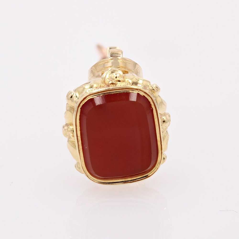 Vintage French 19th Century Carnelian 18 Karat Ye… - image 3