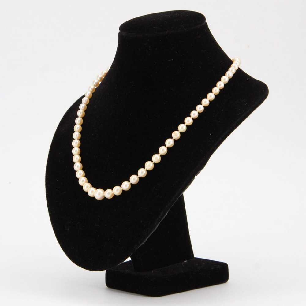 Vintage French 1950s Pearly Cream Cultured Pearl … - image 4