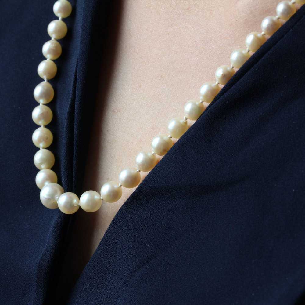 Vintage French 1950s Pearly Cream Cultured Pearl … - image 5