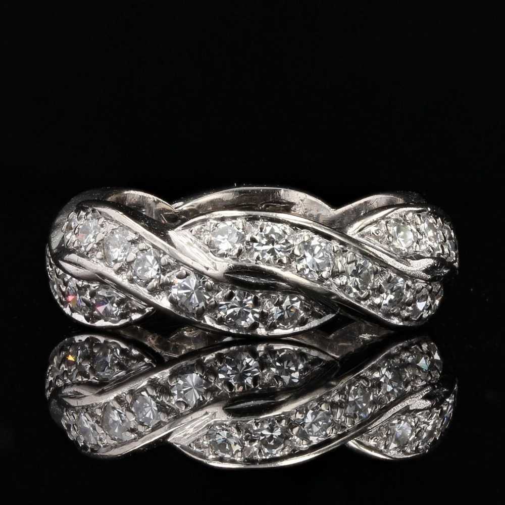 Vintage French 1950s Diamonds 18 Karat White Gold… - image 4