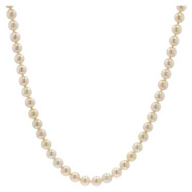 Vintage French 1950s Cultured Pearl Choker Neckla… - image 1