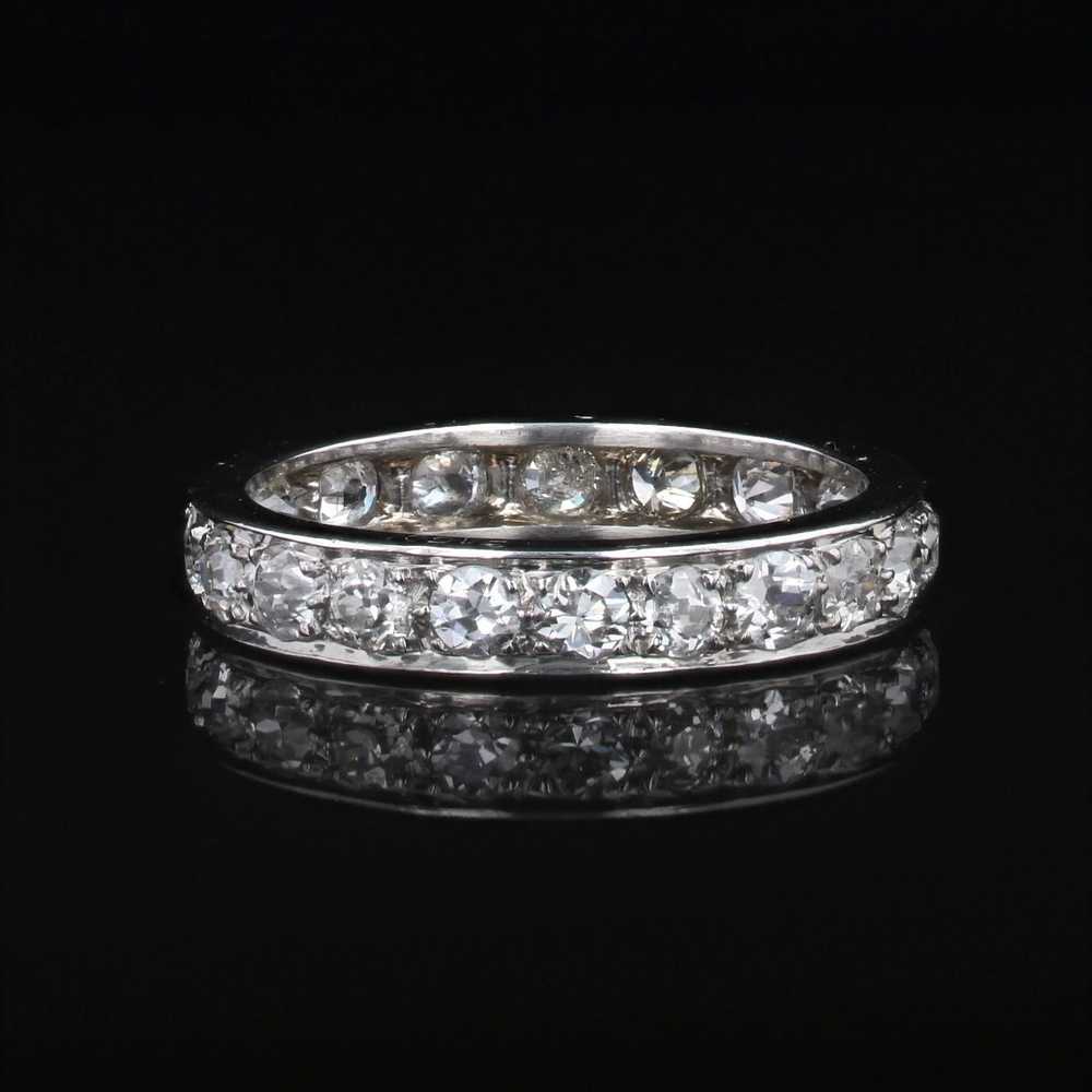 Vintage French 1925s Diamonds Platinum Wedding Ri… - image 6