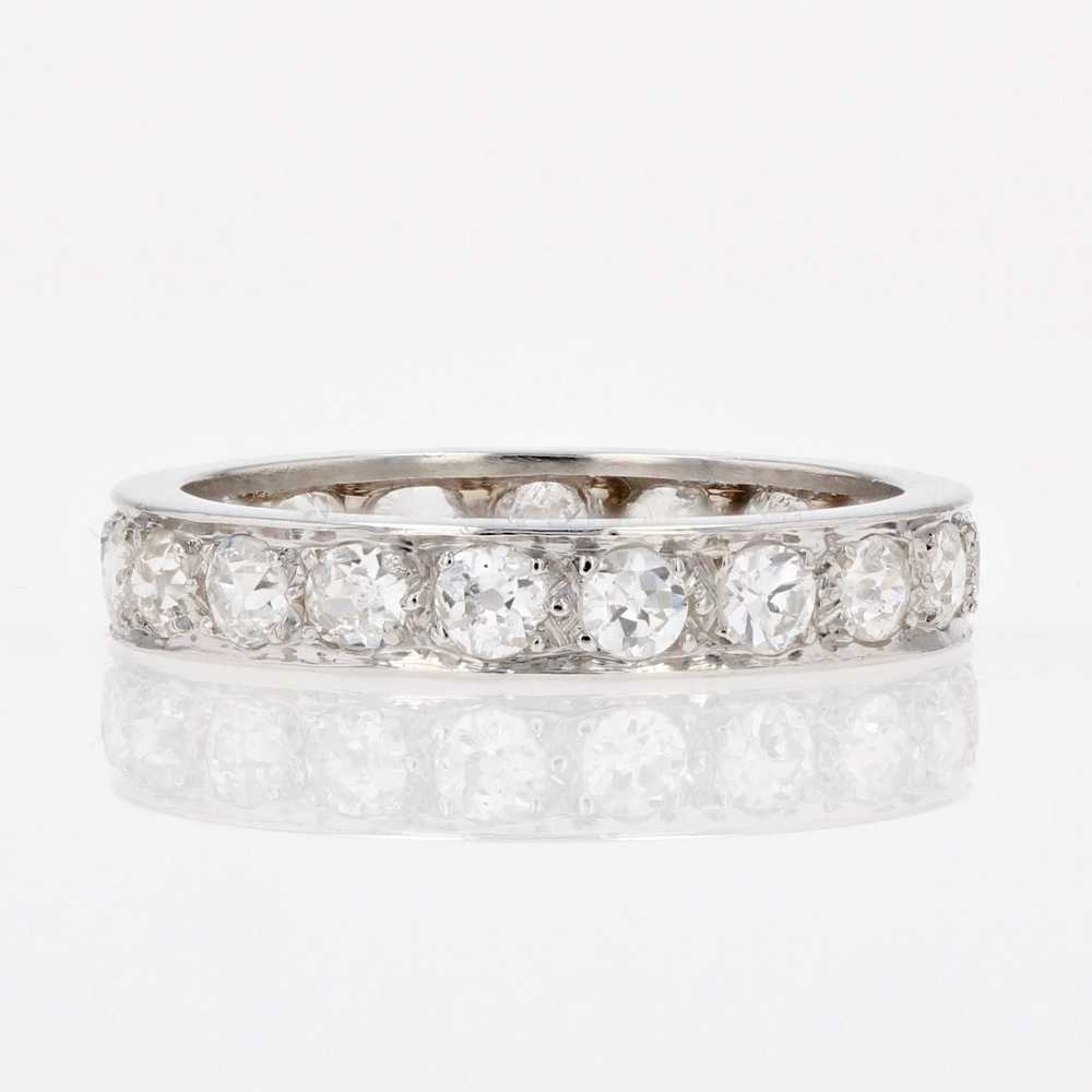 Vintage French 1925s Diamonds Platinum Wedding Ri… - image 8