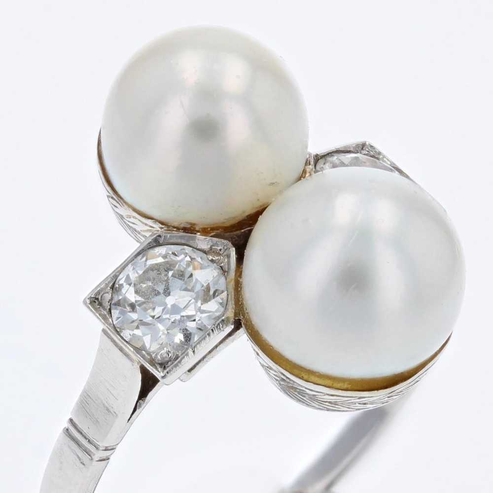 Vintage French 1925s Art Deco Fine Pearl Diamond … - image 10
