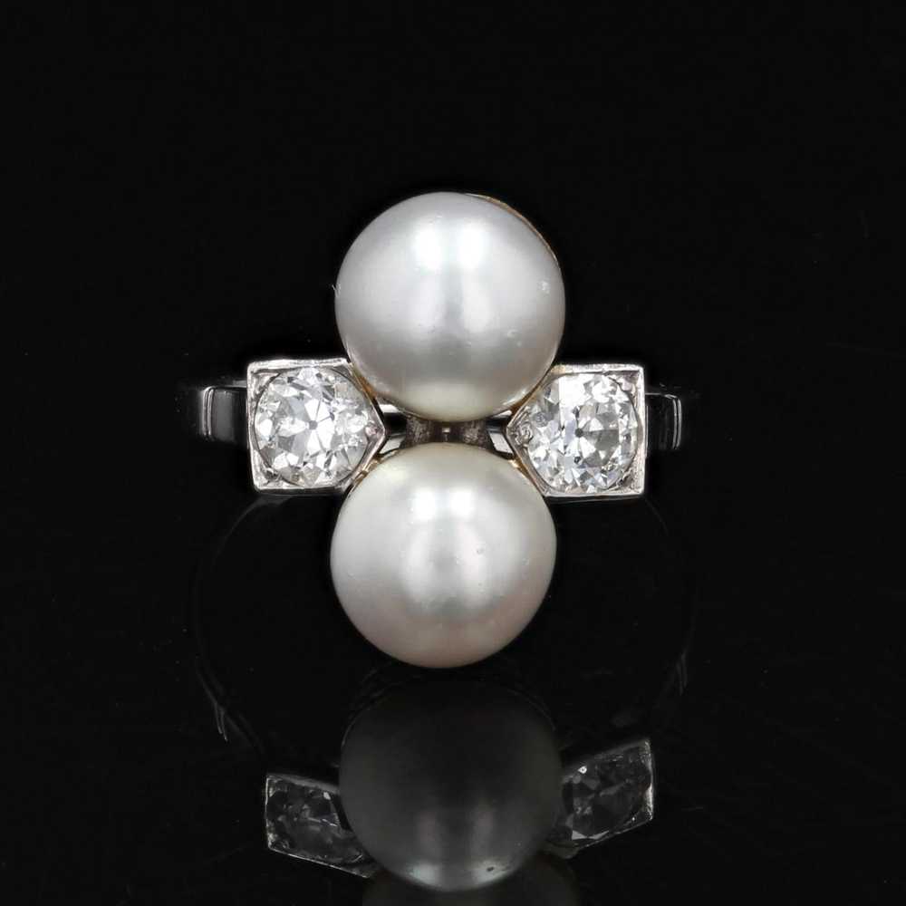 Vintage French 1925s Art Deco Fine Pearl Diamond … - image 4