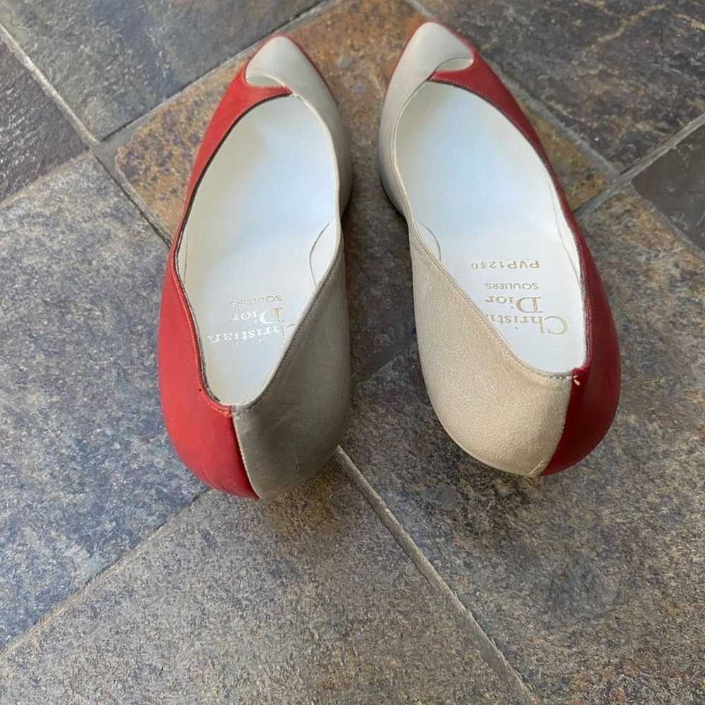 Christian Dior Souliers red and gray vintage pump… - image 3