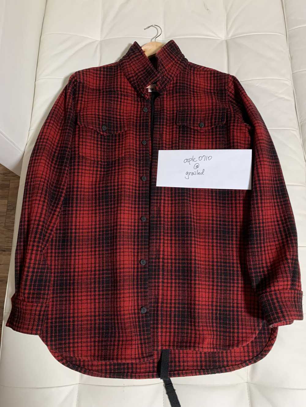 Off-White Off-white wool red plaid oversized shir… - image 1