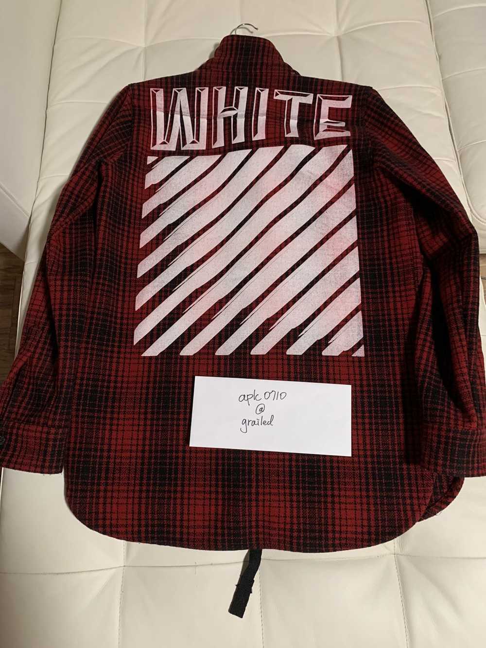 Off-White Off-white wool red plaid oversized shir… - image 2