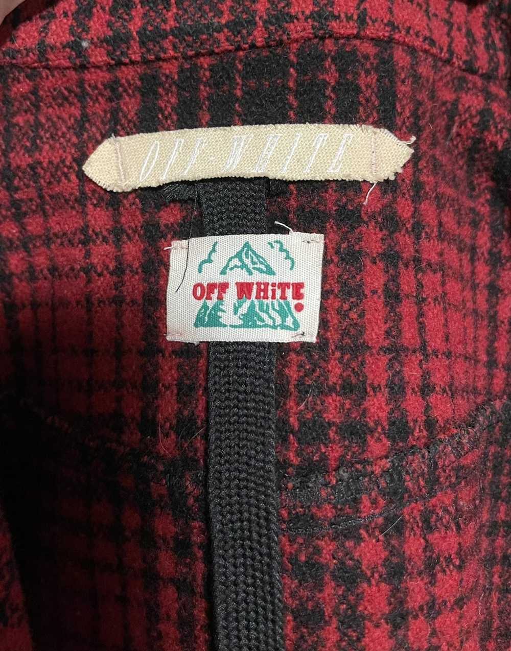 Off-White Off-white wool red plaid oversized shir… - image 4