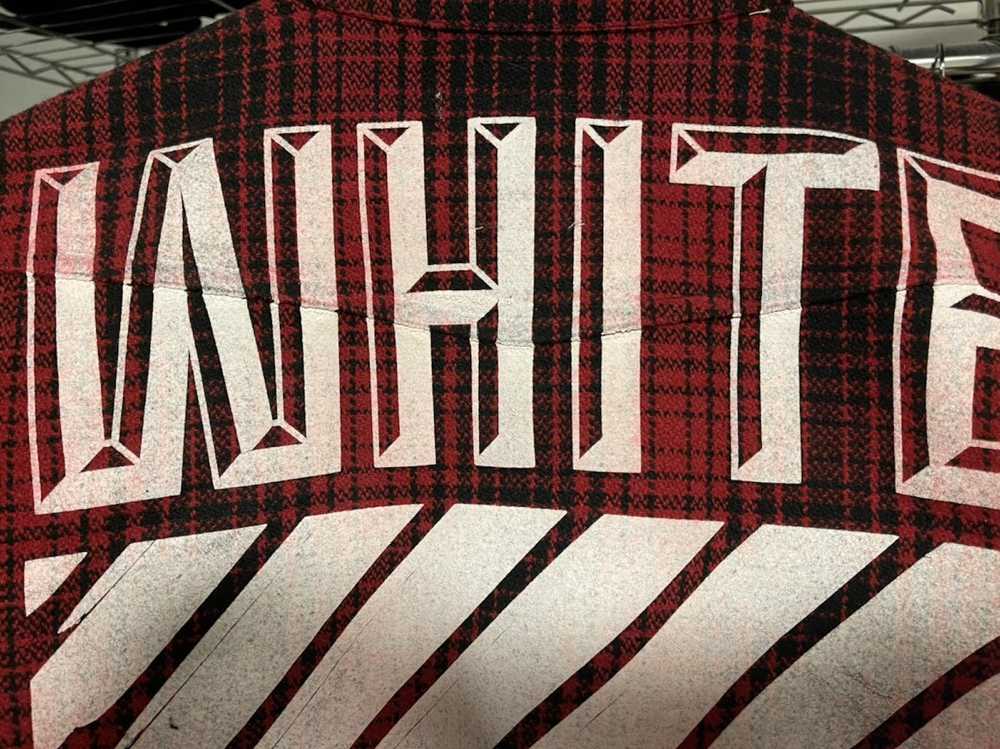 Off-White Off-white wool red plaid oversized shir… - image 6