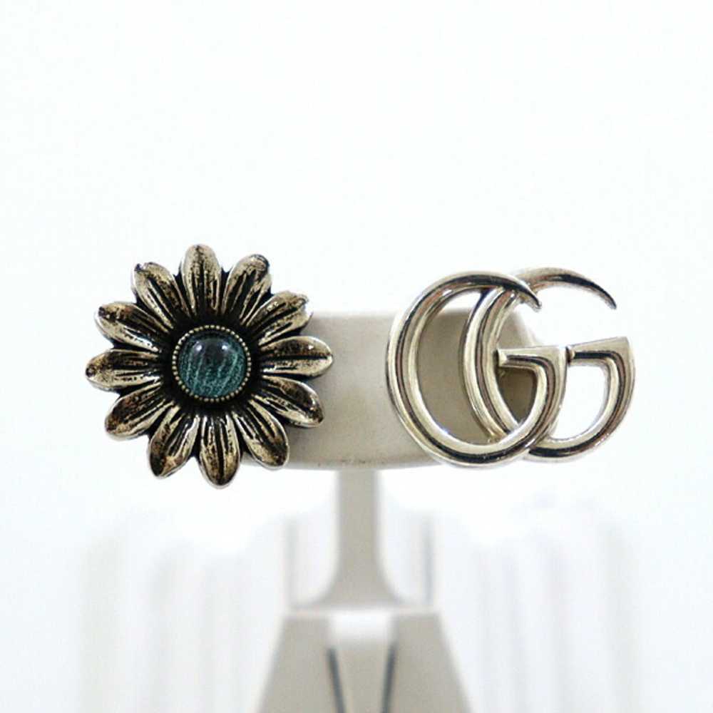 Gucci GUCCI Double G Flower Stud Earrings Silver … - image 1