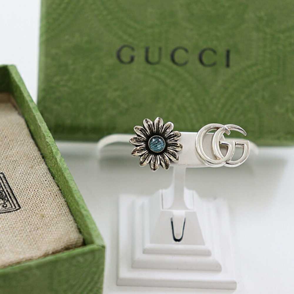 Gucci GUCCI Double G Flower Stud Earrings Silver … - image 2