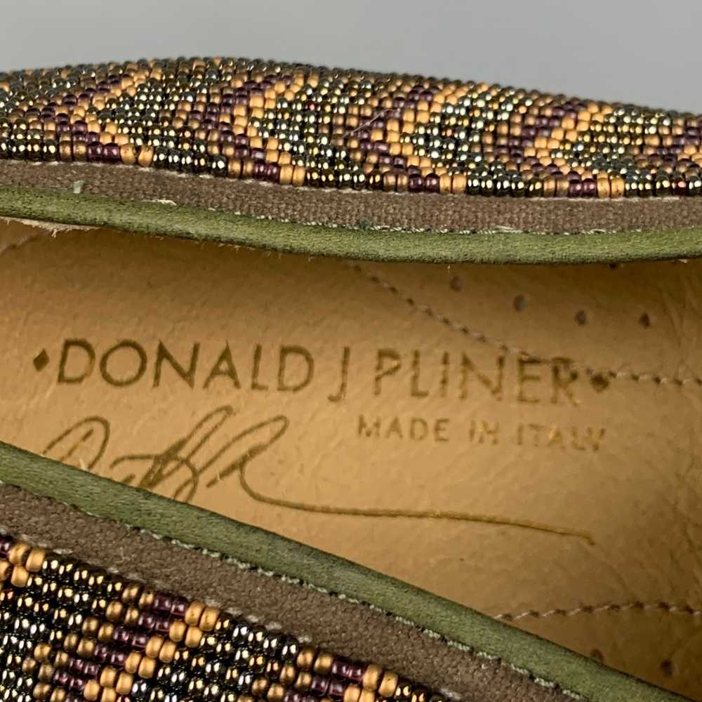 Donald J. Pliner Green Purple Beaded Leather Slip… - image 7
