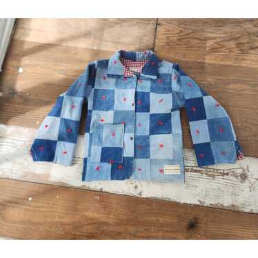 Denim Patchwork Quilt Coat Size Small - image 1