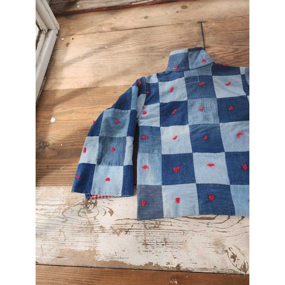 Denim Patchwork Quilt Coat Size Small - image 7