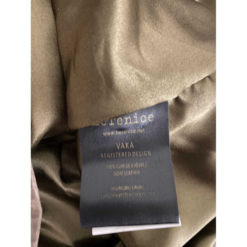 Berenice Leather mid-length skirt - image 7