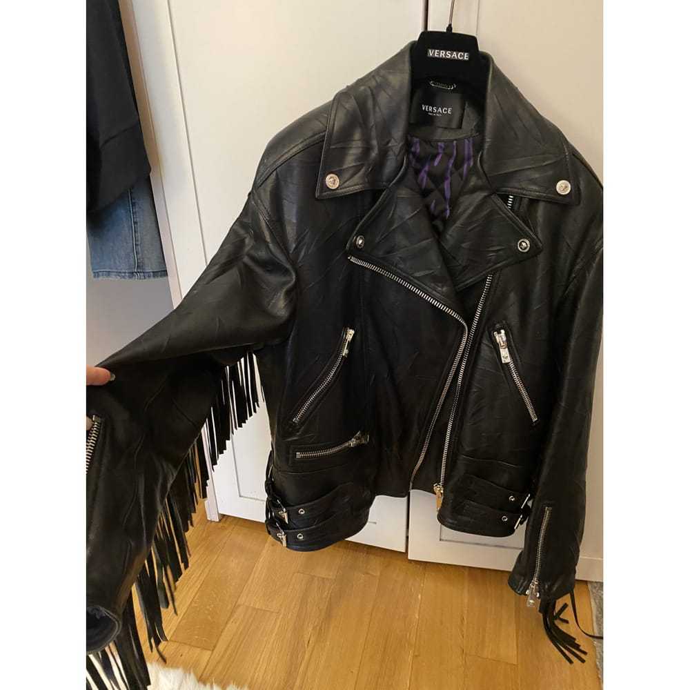 Versace Leather biker jacket - image 2