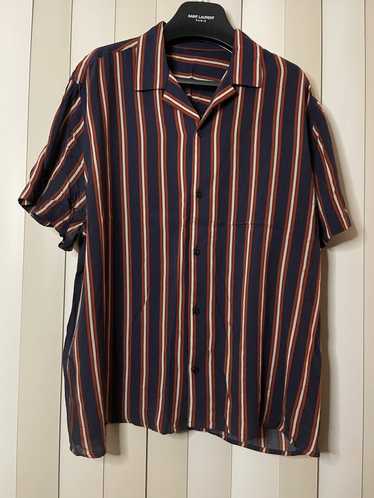 Vintage Vintage Silky Vertical Striped Camp Colla… - image 1