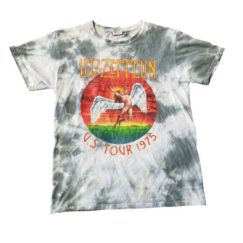 Led Zeppelin U.S. Tour 1975 Gray Tie Dyed T-shirt - image 1