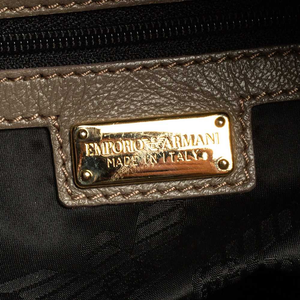 Armani EMPORIO ARMANI Grey Leather Leather Zip Ar… - image 8