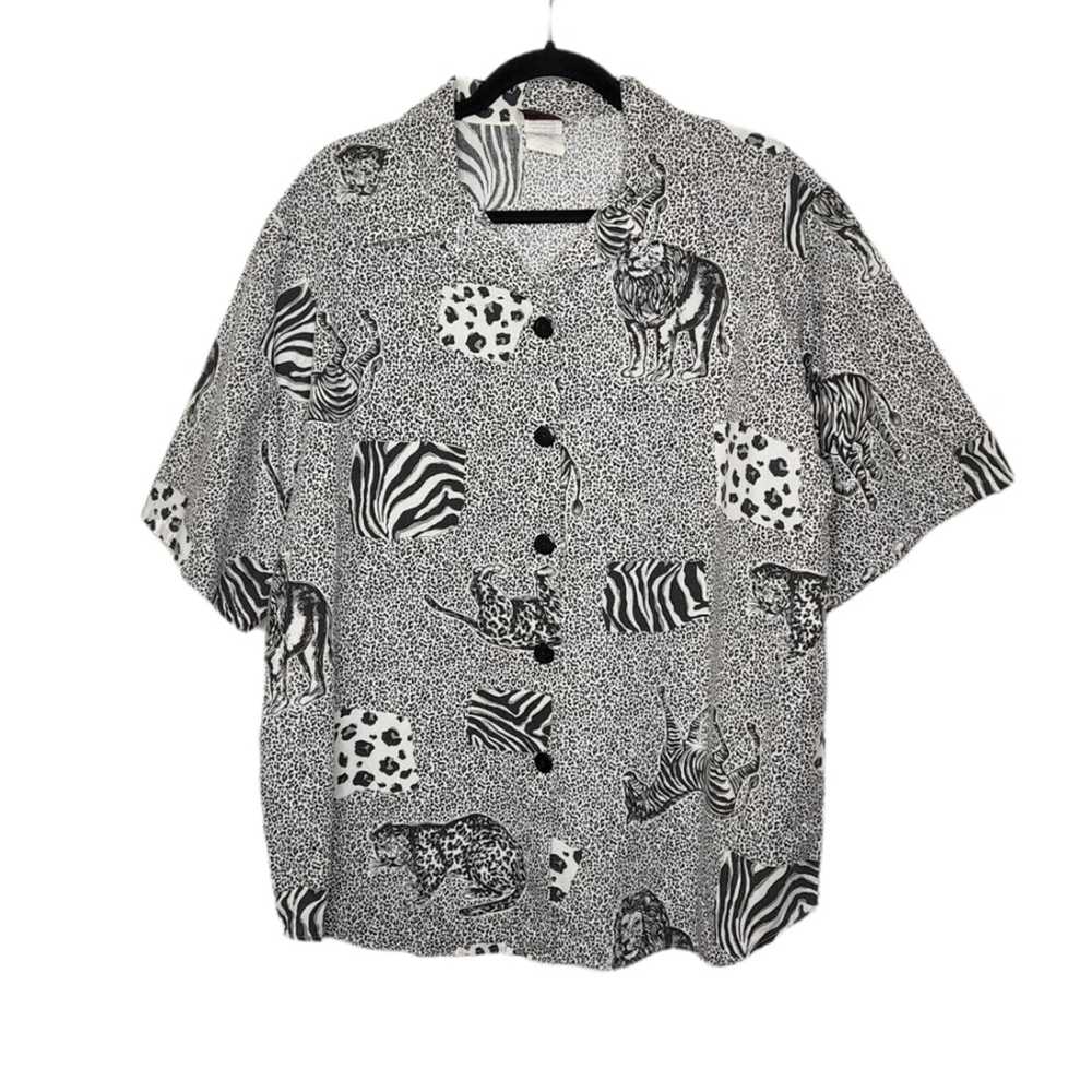 Vintage Vintage Zebra Animal Print Button Shirt C… - image 1