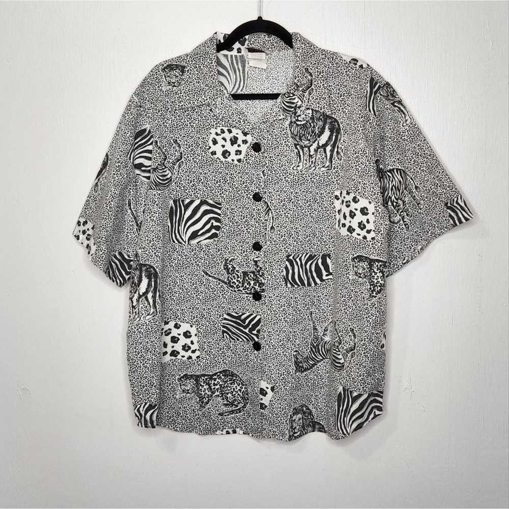 Vintage Vintage Zebra Animal Print Button Shirt C… - image 5
