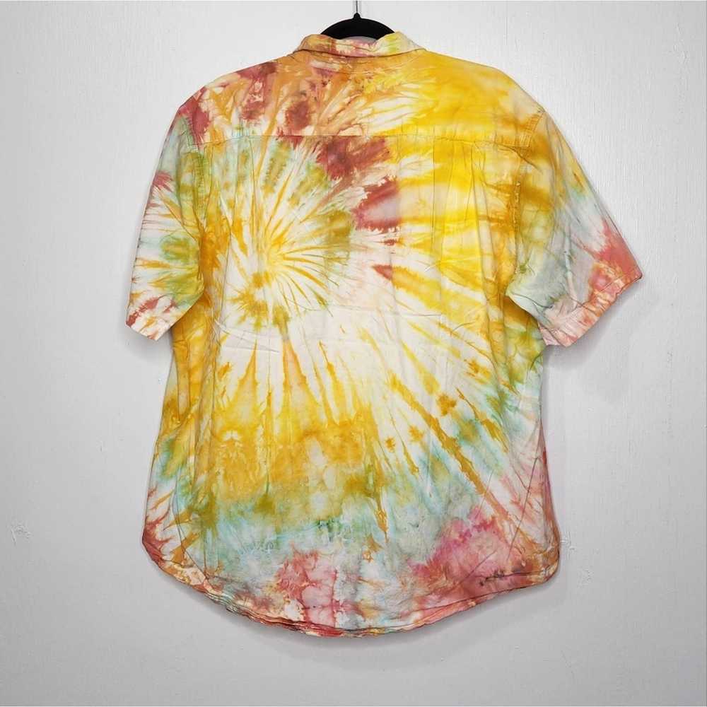 Vintage Vintage Ice Tie Dye Swirl Button Short Sl… - image 4