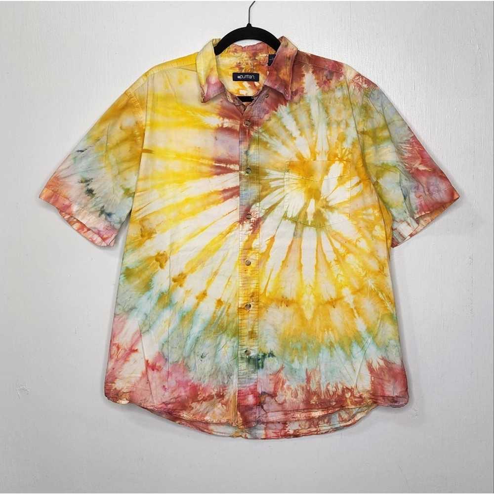 Vintage Vintage Ice Tie Dye Swirl Button Short Sl… - image 5