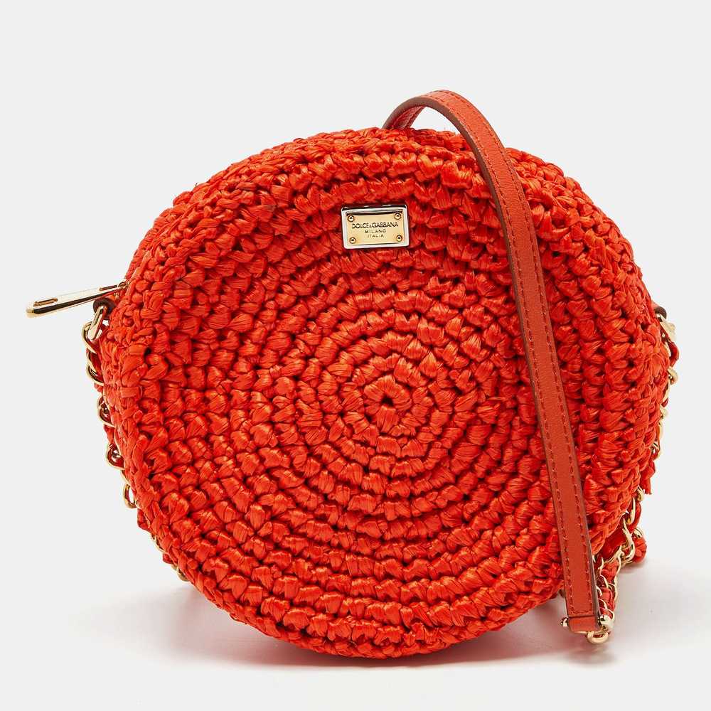 Dolce & Gabbana DOLCE & GABBANA Orange Raffia and… - image 1