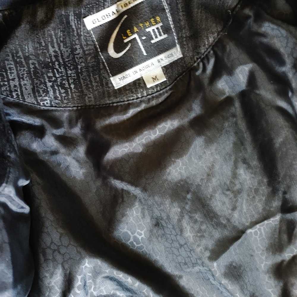 Vintage Global Identity black cropped leather jac… - image 6